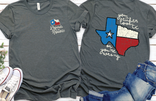 "Texas, you either love it, or you're wrong"