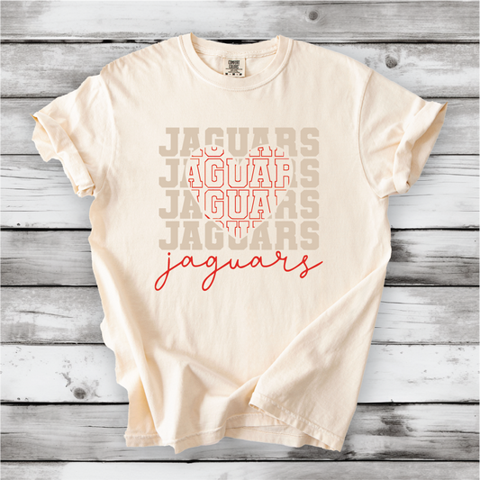 Jaguars Heart Heritage Script - Comfort Colors