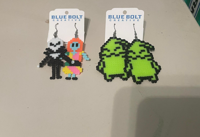 Nightmare Before Christmas - Jack, Sally and Oogie Boogie Perler Bead Earrings