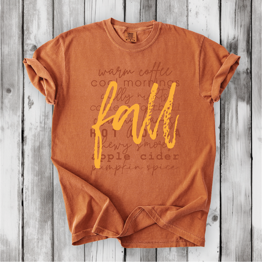 Fall Words T-shirt - Perfect Autumn/Fall shirt - Comfort Colors