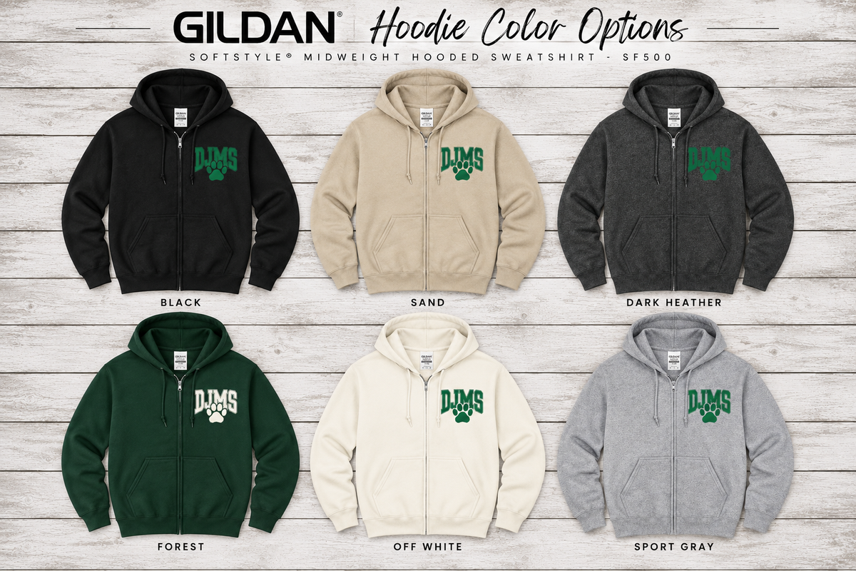 DJMS Paw Stacked Mini Zipped Hoodie