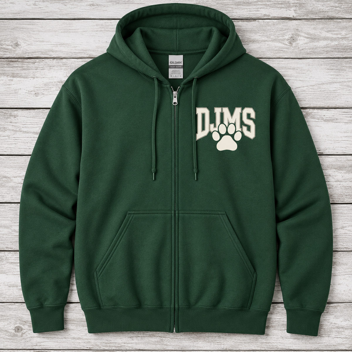 DJMS Paw Stacked Mini Zipped Hoodie